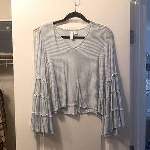 Blue and white stripe bell shirt